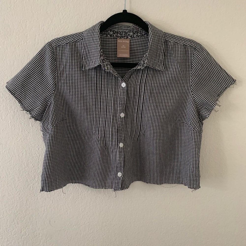 Gingham Print Crop Top